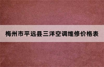 梅州市平远县三洋空调维修价格表