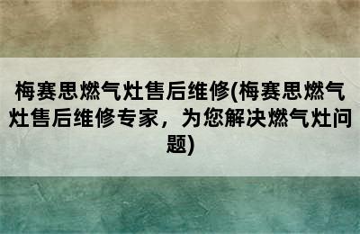 梅赛思燃气灶售后维修(梅赛思燃气灶售后维修专家，为您解决燃气灶问题)