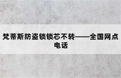 梵蒂斯防盗锁锁芯不转——全国网点电话