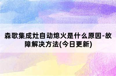 森歌集成灶自动熄火是什么原因-故障解决方法(今日更新)