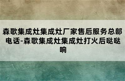 森歌集成灶集成灶厂家售后服务总部电话-森歌集成灶集成灶打火后哒哒响