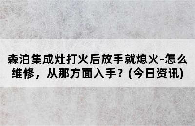 森泊集成灶打火后放手就熄火-怎么维修，从那方面入手？(今日资讯)