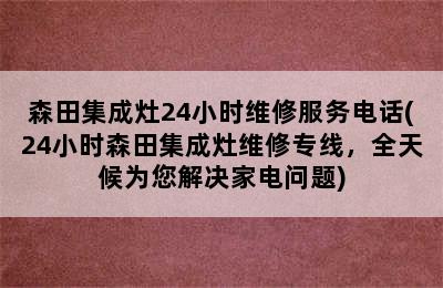 森田集成灶24小时维修服务电话(24小时森田集成灶维修专线，全天候为您解决家电问题)