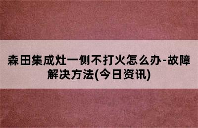 森田集成灶一侧不打火怎么办-故障解决方法(今日资讯)