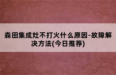 森田集成灶不打火什么原因-故障解决方法(今日推荐)