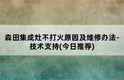 森田集成灶不打火原因及维修办法-技术支持(今日推荐)