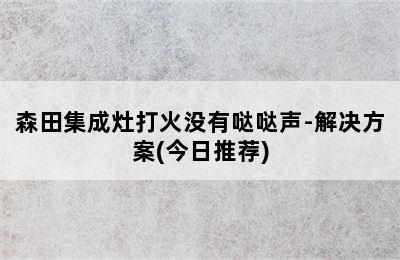 森田集成灶打火没有哒哒声-解决方案(今日推荐)