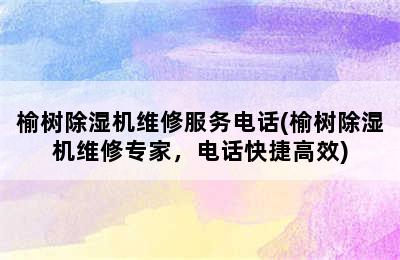 榆树除湿机维修服务电话(榆树除湿机维修专家，电话快捷高效)