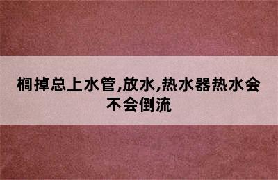 榈掉总上水管,放水,热水器热水会不会倒流