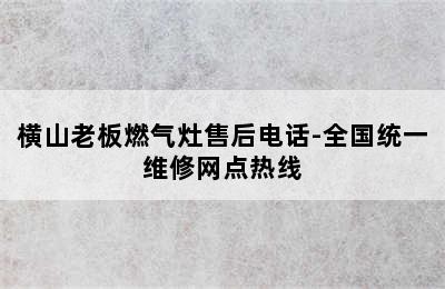 横山老板燃气灶售后电话-全国统一维修网点热线