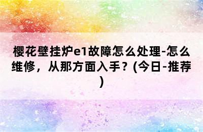 樱花壁挂炉e1故障怎么处理-怎么维修，从那方面入手？(今日-推荐)