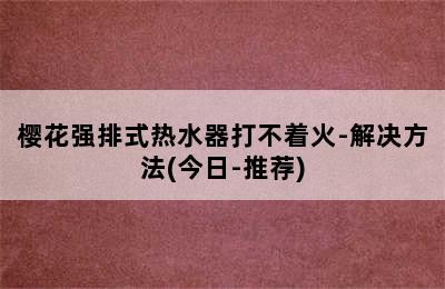 樱花强排式热水器打不着火-解决方法(今日-推荐)