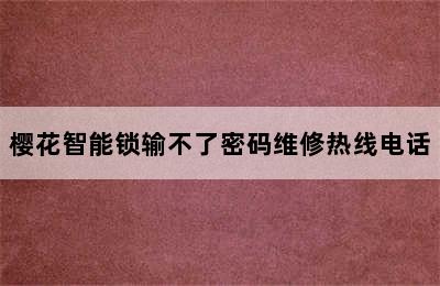 樱花智能锁输不了密码维修热线电话