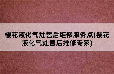 樱花液化气灶售后维修服务点(樱花液化气灶售后维修专家)