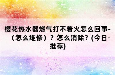 樱花热水器燃气打不着火怎么回事-（怎么维修）？怎么消除？(今日-推荐)