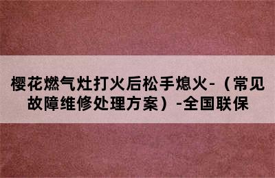 樱花燃气灶打火后松手熄火-（常见故障维修处理方案）-全国联保