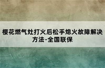 樱花燃气灶打火后松手熄火故障解决方法-全国联保