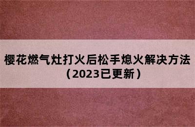 樱花燃气灶打火后松手熄火解决方法（2023已更新）