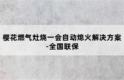 樱花燃气灶烧一会自动熄火解决方案-全国联保