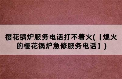 樱花锅炉服务电话打不着火(【熄火的樱花锅炉急修服务电话】)