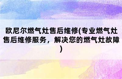 欧尼尔燃气灶售后维修(专业燃气灶售后维修服务，解决您的燃气灶故障)