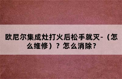 欧尼尔集成灶打火后松手就灭-（怎么维修）？怎么消除？