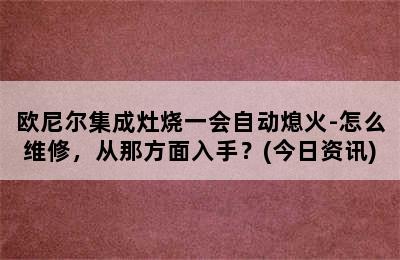 欧尼尔集成灶烧一会自动熄火-怎么维修，从那方面入手？(今日资讯)