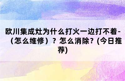 欧川集成灶为什么打火一边打不着-（怎么维修）？怎么消除？(今日推荐)