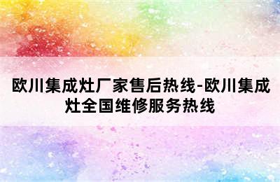 欧川集成灶厂家售后热线-欧川集成灶全国维修服务热线