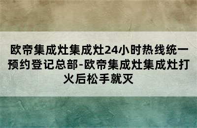 欧帝集成灶集成灶24小时热线统一预约登记总部-欧帝集成灶集成灶打火后松手就灭