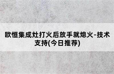 欧恒集成灶打火后放手就熄火-技术支持(今日推荐)