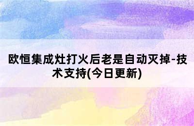 欧恒集成灶打火后老是自动灭掉-技术支持(今日更新)