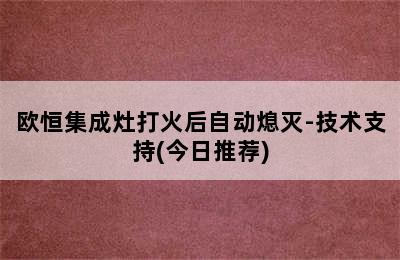 欧恒集成灶打火后自动熄灭-技术支持(今日推荐)