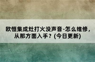 欧恒集成灶打火没声音-怎么维修，从那方面入手？(今日更新)