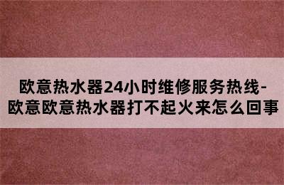 欧意热水器24小时维修服务热线-欧意欧意热水器打不起火来怎么回事