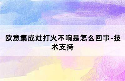 欧意集成灶打火不响是怎么回事-技术支持