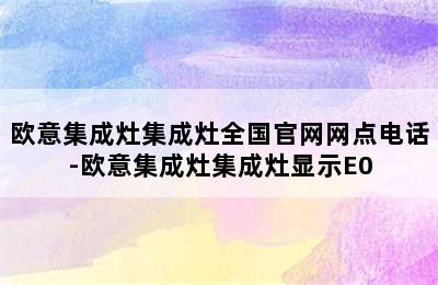 欧意集成灶集成灶全国官网网点电话-欧意集成灶集成灶显示E0