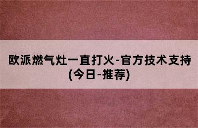 欧派燃气灶一直打火-官方技术支持(今日-推荐)