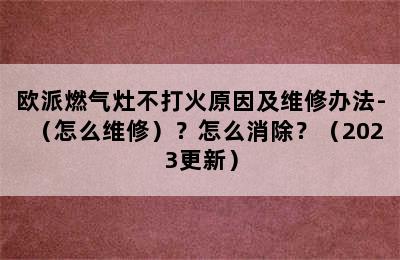 欧派燃气灶不打火原因及维修办法-（怎么维修）？怎么消除？（2023更新）