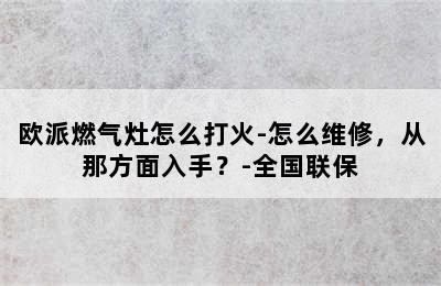 欧派燃气灶怎么打火-怎么维修，从那方面入手？-全国联保