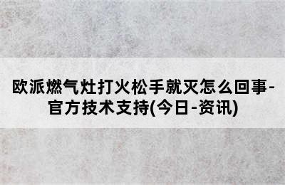 欧派燃气灶打火松手就灭怎么回事-官方技术支持(今日-资讯)