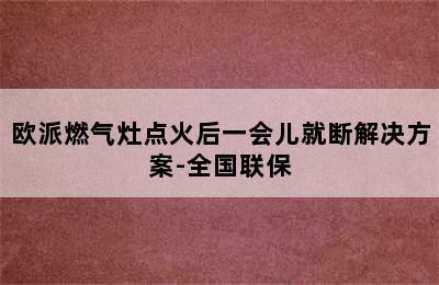 欧派燃气灶点火后一会儿就断解决方案-全国联保