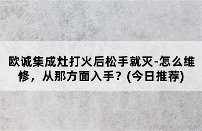 欧诚集成灶打火后松手就灭-怎么维修，从那方面入手？(今日推荐)