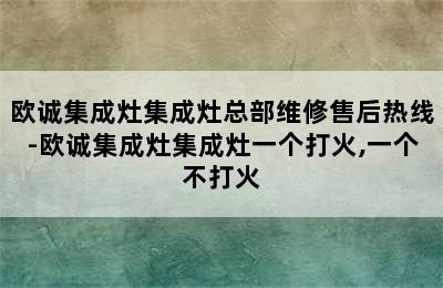 欧诚集成灶集成灶总部维修售后热线-欧诚集成灶集成灶一个打火,一个不打火