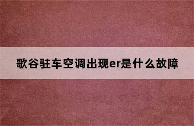 歌谷驻车空调出现er是什么故障