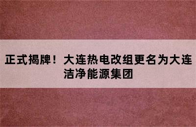 正式揭牌！大连热电改组更名为大连洁净能源集团