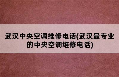 武汉中央空调维修电话(武汉最专业的中央空调维修电话)