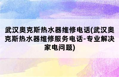 武汉奥克斯热水器维修电话(武汉奥克斯热水器维修服务电话-专业解决家电问题)