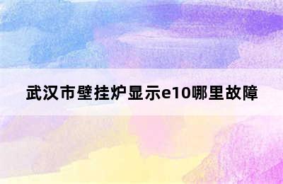 武汉市壁挂炉显示e10哪里故障