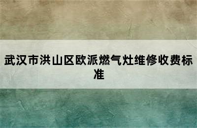 武汉市洪山区欧派燃气灶维修收费标准